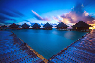 Scenic view of sea against sky at dusk