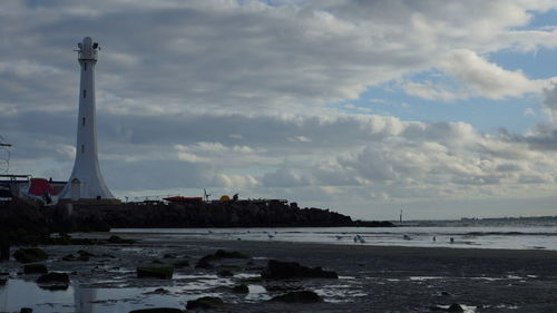 View of sea against cloudy sky