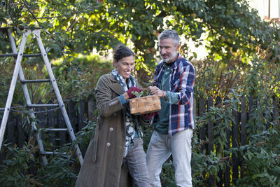 Mature couple with basket, stockholm, sweden