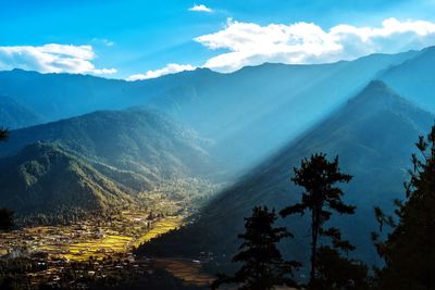 Scenic view of mountains against sky