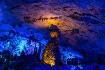 Low angle view of rock formation in cave