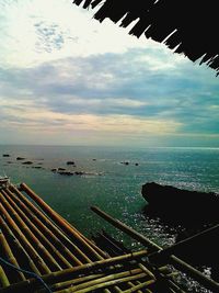 High angle view of sea against sky