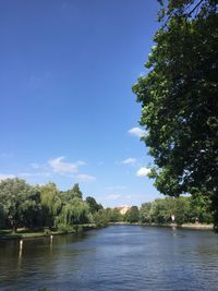 Scenic view of river and trees against sky