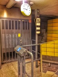View of clock in the dark