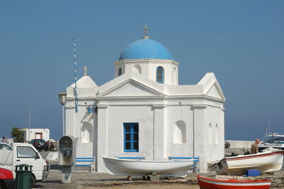 View of church against blue sky