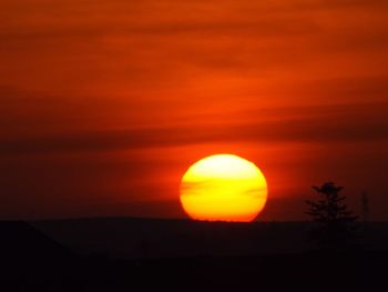 Silhouette of landscape at sunset