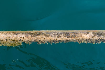 High angle view of concrete structure over lake