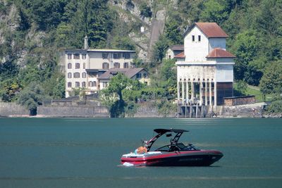 High angle view of built structures