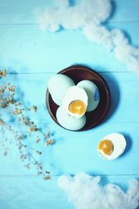 Close-up of breakfast served on table