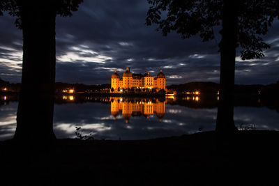 Reflection of buildings in water