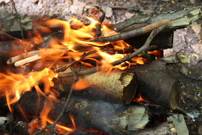 Close-up of bonfire