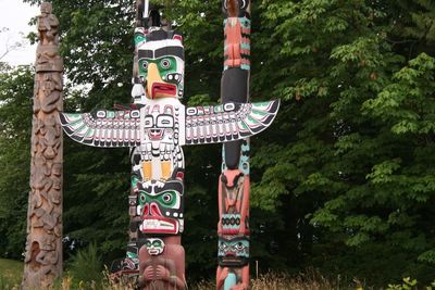 View of statue against plants