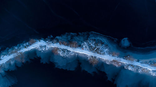 Aerial view of lake at vrads sande moor, jutland, denmark