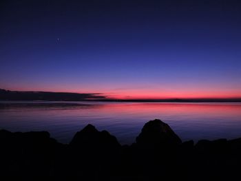 Scenic view of silhouette at night