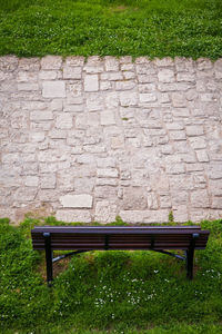 Empty bench in park