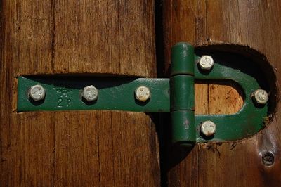 Close-up of metal door