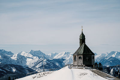 Church against sky during winter