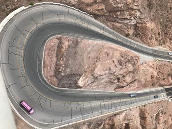 High angle view of highway in city