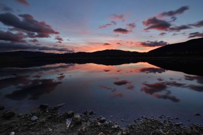 Scenic view of sunset over water