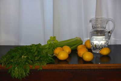 Orange fruits on table at home