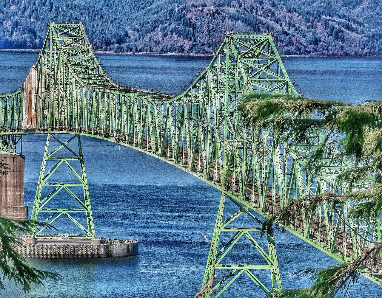 water, river, built structure, bridge, no people, architecture, day, nature, bridge - man made structure, connection, plant, beauty in nature, transportation, railing, outdoors, tranquil scene, blue, bay