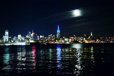 Illuminated city at night