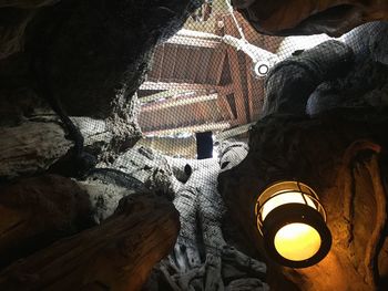 Low section of man wearing shoes