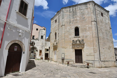 A small square in the historic district of galatina, a village in the province of lecce in italy.