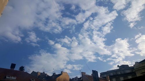 Low angle view of buildings against sky