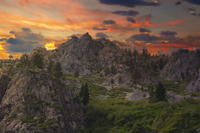 Scenic view of landscape against sky during sunset