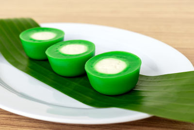 Close-up of food in plate on table