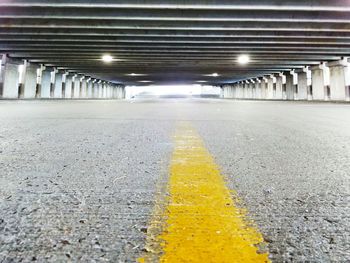 Surface level of empty road in subway