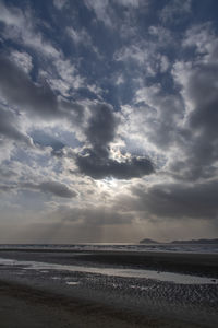 Scenic view of beach against sky