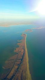 Aerial view of sea against sky