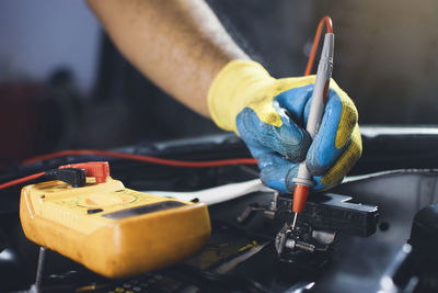 Close-up of man working