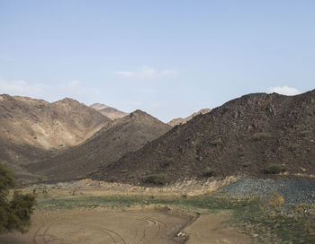 Scenic view of mountains against sky