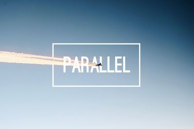 Information sign against blue sky