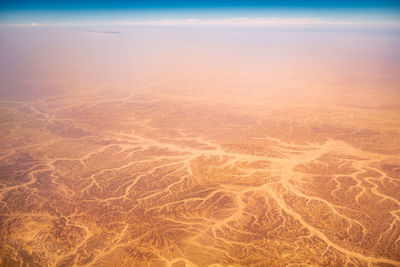 Aerial view of sea against sky