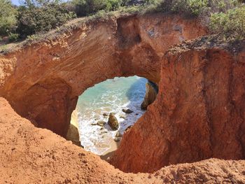 Rock formation on sea shore