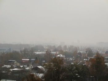 Cityscape against clear sky