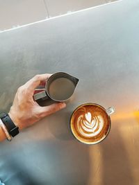 Coffee cup on table