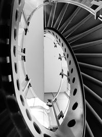 Directly below shot of spiral staircase