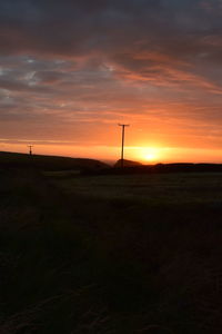 Sunset over field