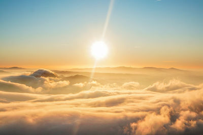 Scenic view of cloudscape against sky during sunset