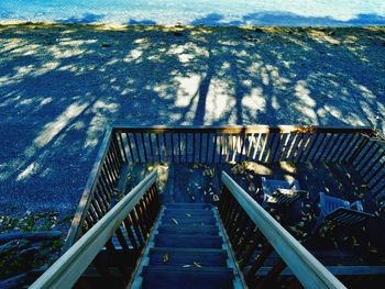 High angle view of bridge over water