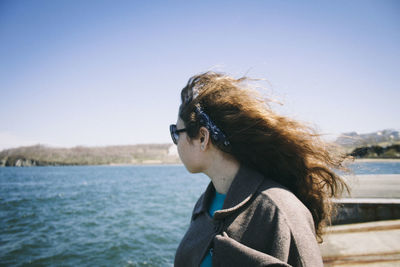 Portrait of woman in water