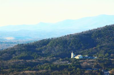 Scenic view of mountains against clear sky