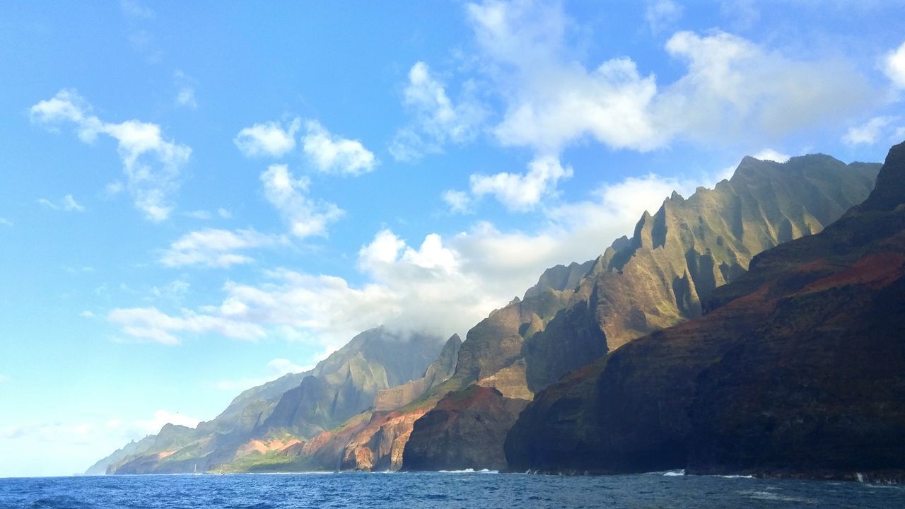 SCENIC VIEW OF MOUNTAIN AGAINST CLOUDY SKY