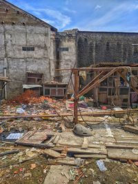 Abandoned building against sky