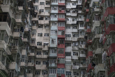 Full frame shot of residential buildings, hong kong